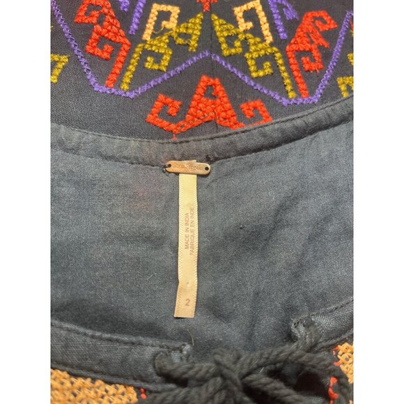 Free People Embroidered Dress Tribal Dress Serves You Right Size 2 - Picture 7 of 10